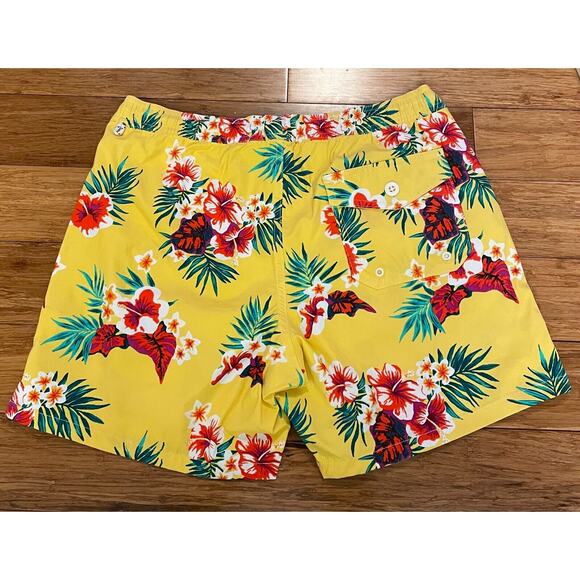 NWOT J. CREW 6" Stretch Swim Trunk in Floral Print, Hawaiian Floral, Medium $69 - Picture 5 of 11